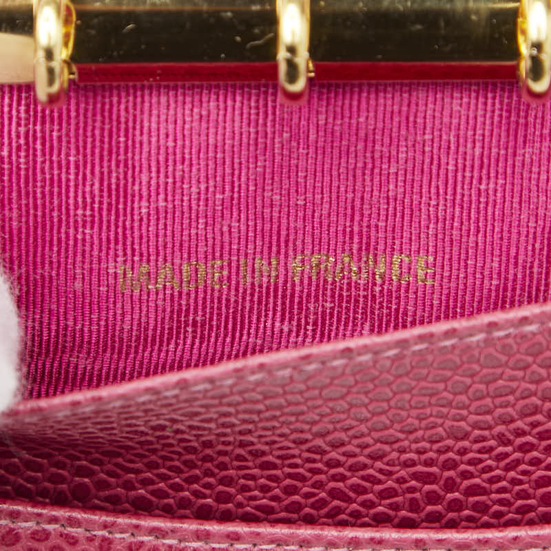シャネル ココマーク 手帳カバー 5穴 ピンク キャビアスキン レディース CHANEL 【中古】