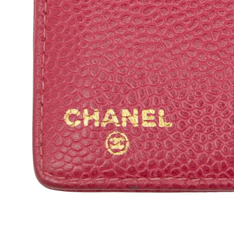 シャネル ココマーク 手帳カバー 5穴 ピンク キャビアスキン レディース CHANEL 【中古】