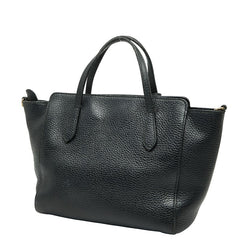 グッチ スウィング ハンドバッグ ショルダーバッグ 2WAY 368827 ブラック レザー レディース GUCCI 【中古】