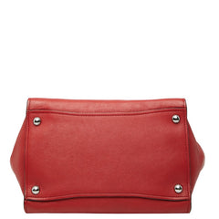 プラダ 三角ロゴプレート ショルダーバッグ ハンドバッグ 2WAY レッド レザー レディース PRADA 【中古】