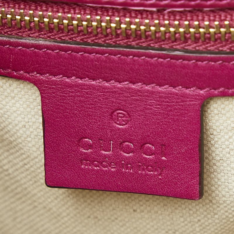 グッチ マイクログッチシマ ハンドバッグ 309614 ピンク エナメル レディース GUCCI 【中古】