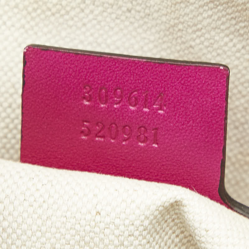 グッチ マイクログッチシマ ハンドバッグ 309614 ピンク エナメル レディース GUCCI 【中古】