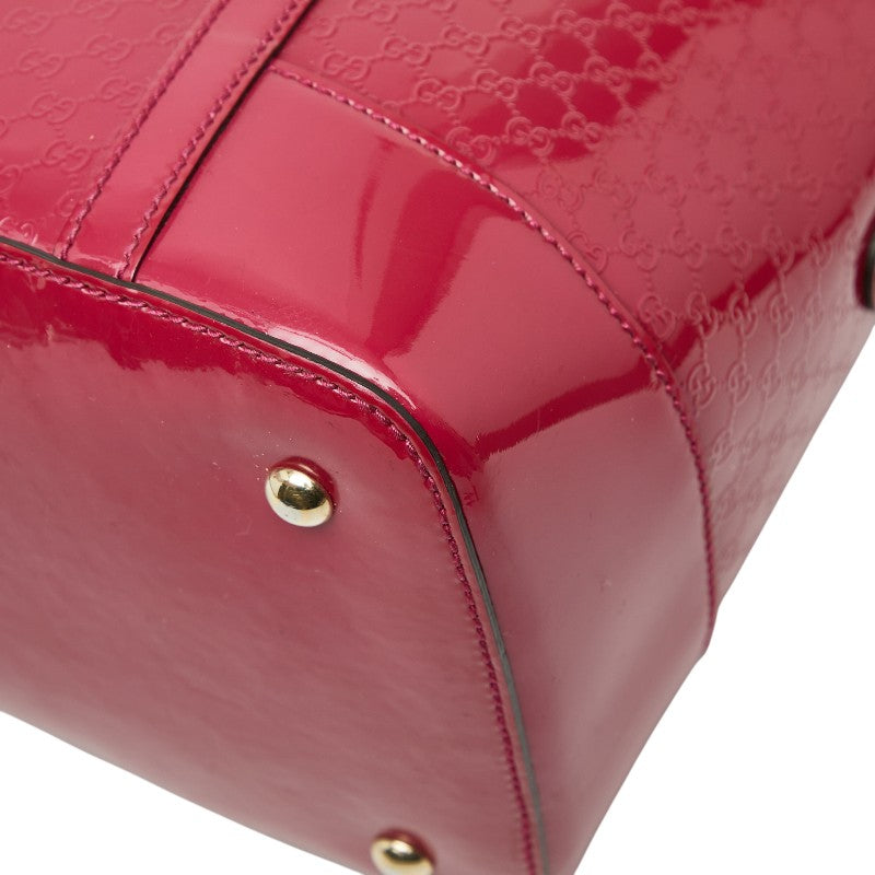 グッチ マイクログッチシマ ハンドバッグ 309614 ピンク エナメル レディース GUCCI 【中古】