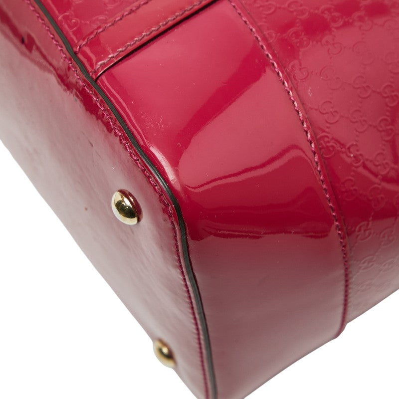 グッチ マイクログッチシマ ハンドバッグ 309614 ピンク エナメル レディース GUCCI 【中古】