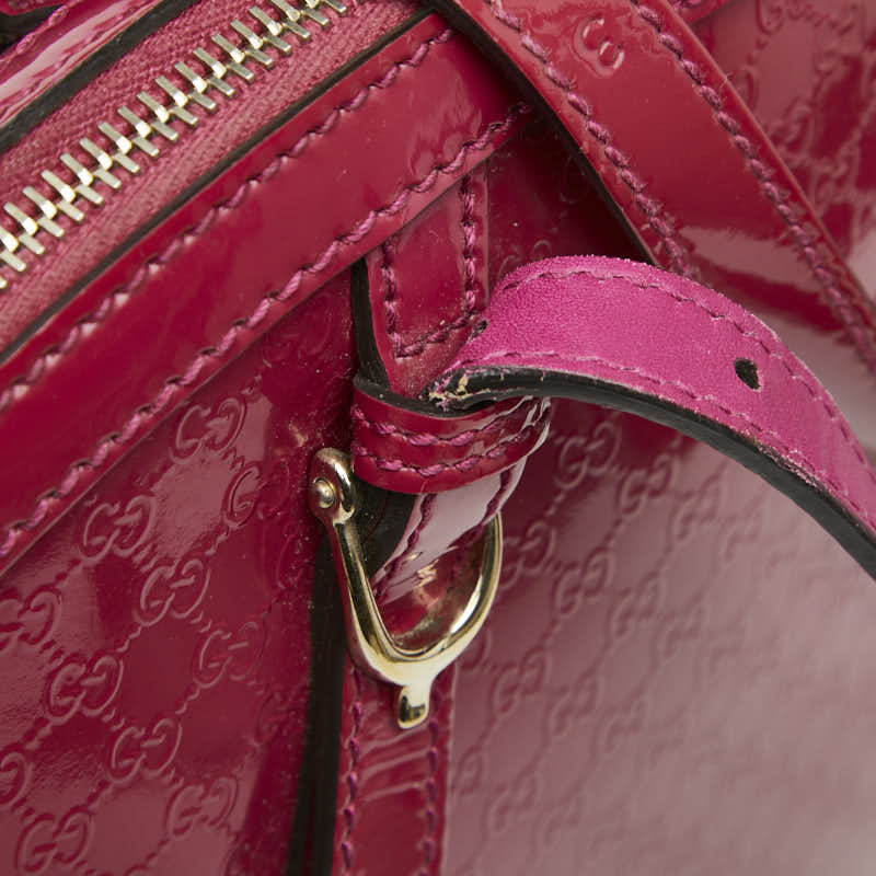 グッチ マイクログッチシマ ハンドバッグ 309614 ピンク エナメル レディース GUCCI 【中古】