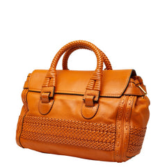グッチ ウーヴンウェブ ハンドバッグ 263945 ブラウン レザー レディース GUCCI 【中古】
