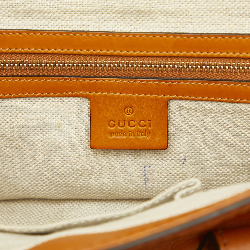 グッチ ウーヴンウェブ ハンドバッグ 263945 ブラウン レザー レディース GUCCI 【中古】