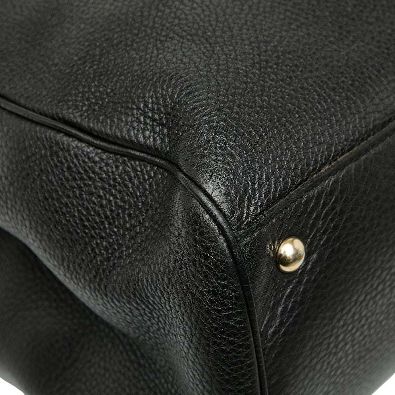 グッチ バンブー ハンドバッグ ショルダーバッグ 2WAY 323658 ベージュ ブラウン マルチ レザー レディース GUCCI 【中古】