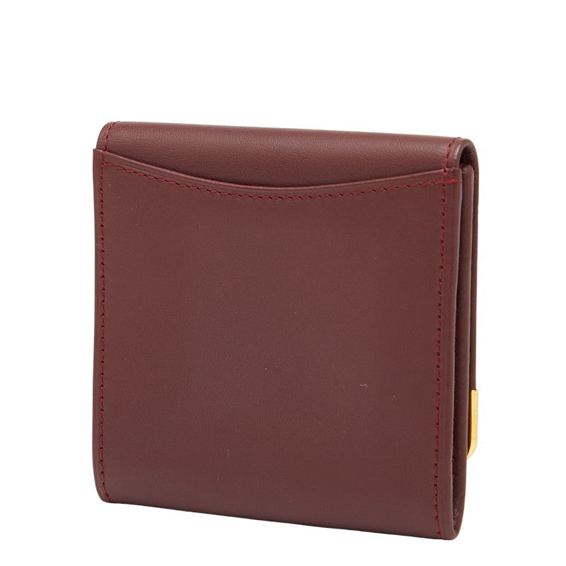 カルティエ マストライン コインケース ワインレッド ゴールド レザー レディース CARTIER 【中古】