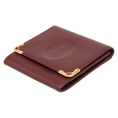 カルティエ マストライン コインケース ワインレッド ゴールド レザー レディース CARTIER 【中古】