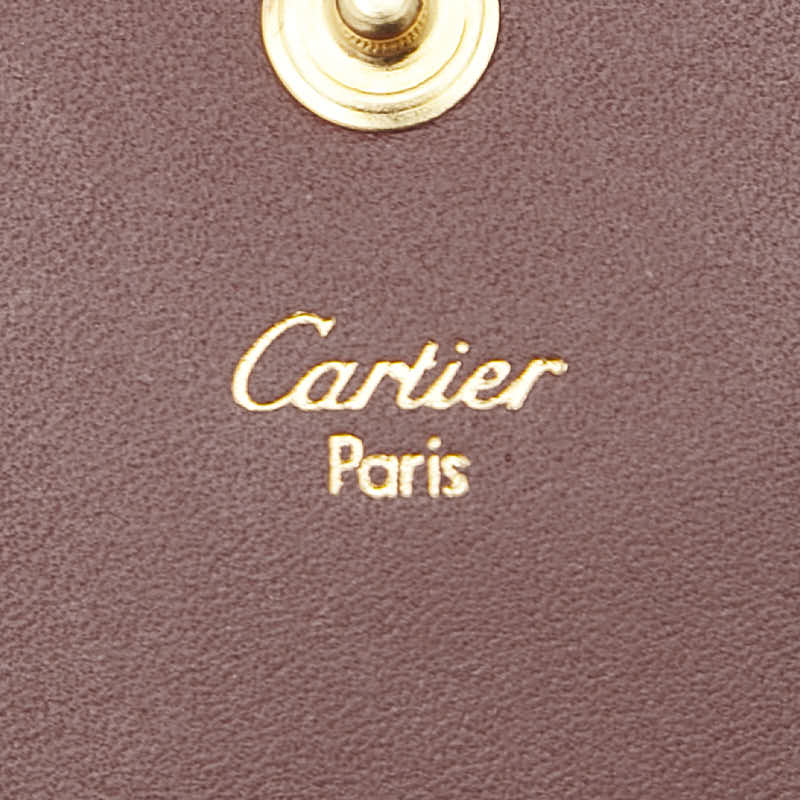 カルティエ マストライン コインケース ワインレッド ゴールド レザー レディース CARTIER 【中古】