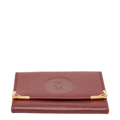 カルティエ マストライン コインケース ワインレッド ゴールド レザー レディース CARTIER 【中古】
