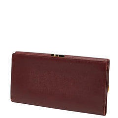 カルティエ マストライン 長財布 ワインレッド レザー レディース CARTIER 【中古】