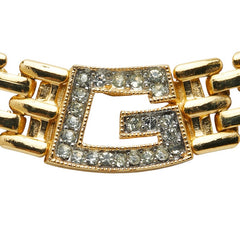 ジバンシー Gロゴ ラインストーン ネックレス ゴールド メッキ レディース Givenchy 【中古】