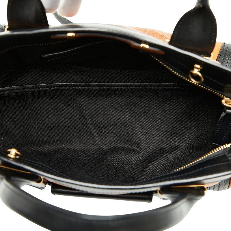 クロエ ALICE アリス ショルダーバッグ ハンド トートバッグ 2WAY ブラウン ブラック レザー レディース Chloe 【中古】