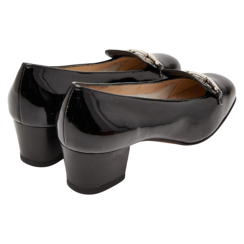 サルヴァトーレフェラガモ パンプス サイズ：6C ブラック パテントレザー レディース Salvatore Ferragamo 【中古】