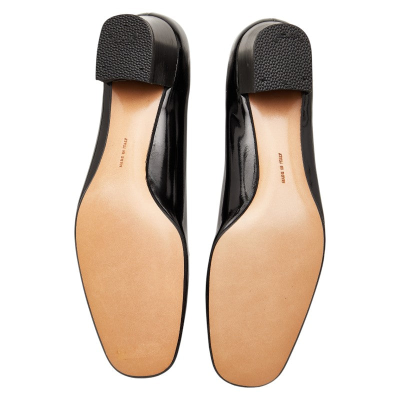 サルヴァトーレフェラガモ パンプス サイズ：6C ブラック パテントレザー レディース Salvatore Ferragamo 【中古】