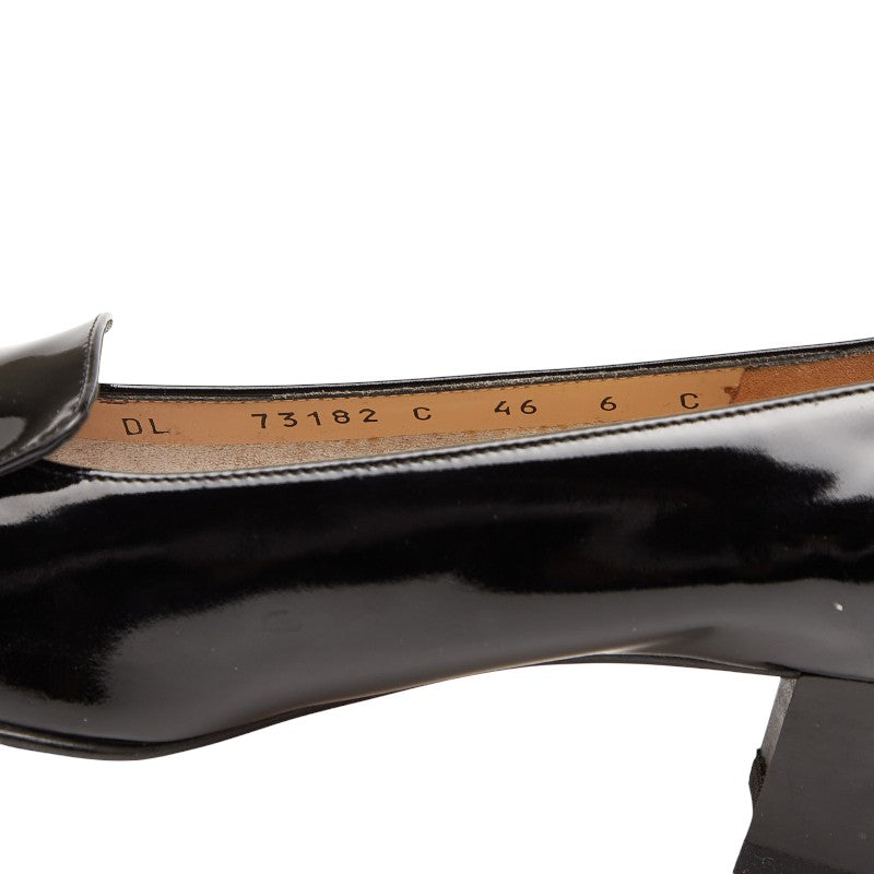 サルヴァトーレフェラガモ パンプス サイズ：6C ブラック パテントレザー レディース Salvatore Ferragamo 【中古】