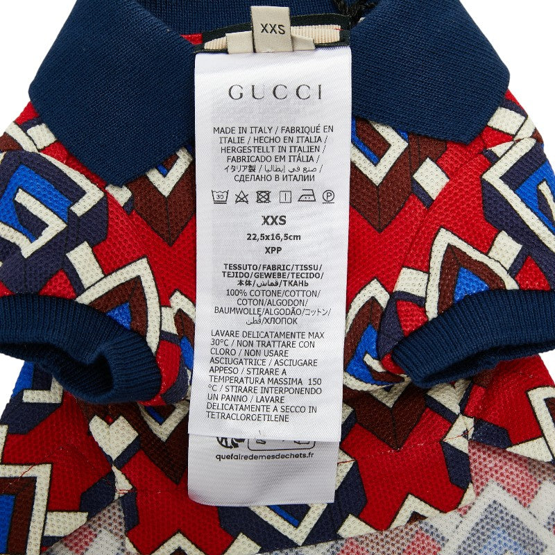 グッチ ドッグウェア ペット服 サイズ：XXS 695744 レッド マルチカラー コットン レディース GUCCI 【中古】