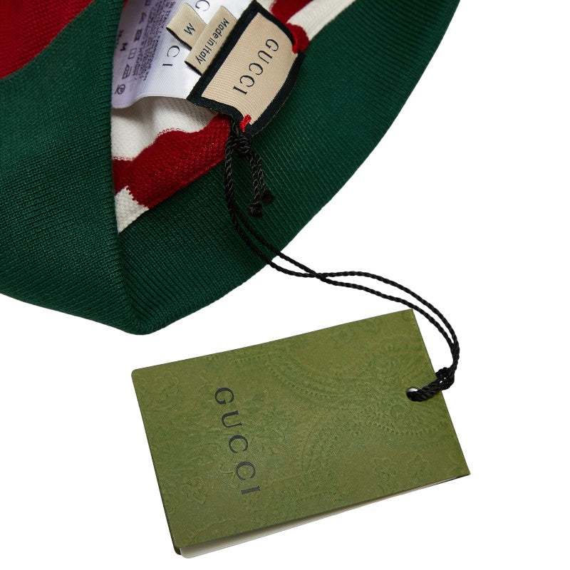 グッチ ボーダー ストロベリー ドッグウェア ペット服 サイズ：M 695744 ホワイト マルチカラー コットン レディース GUCCI 【中古】