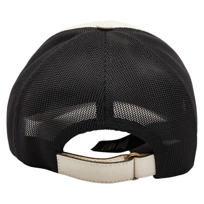 グッチ ロゴ キャップ ベースボールキャップ サイズ：XL 60cm 426887 アイボリー マルチカラー レザー ナイロン メンズ GUCCI 【中古】