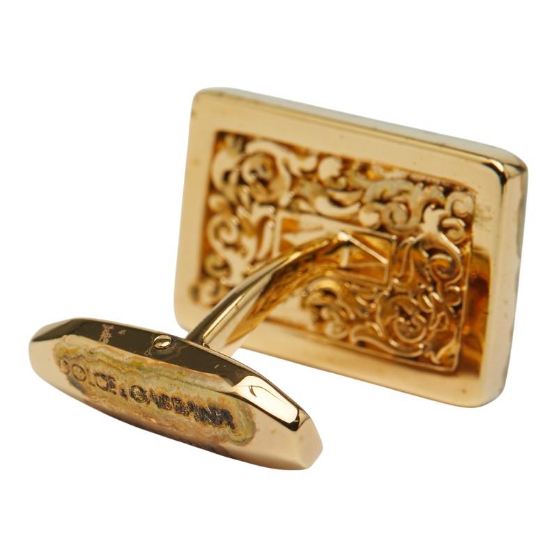ドルチェアンドガッバーナ トランプ クローバー モチーフ カフス ゴールド メッキ レディース DOLCE&GABBANA 【中古】