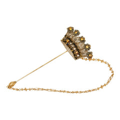 ドルチェアンドガッバーナ 王冠 クラウン モチーフ ラインストーン ブローチ ゴールド メッキ レディース DOLCE&GABBANA 【中古】