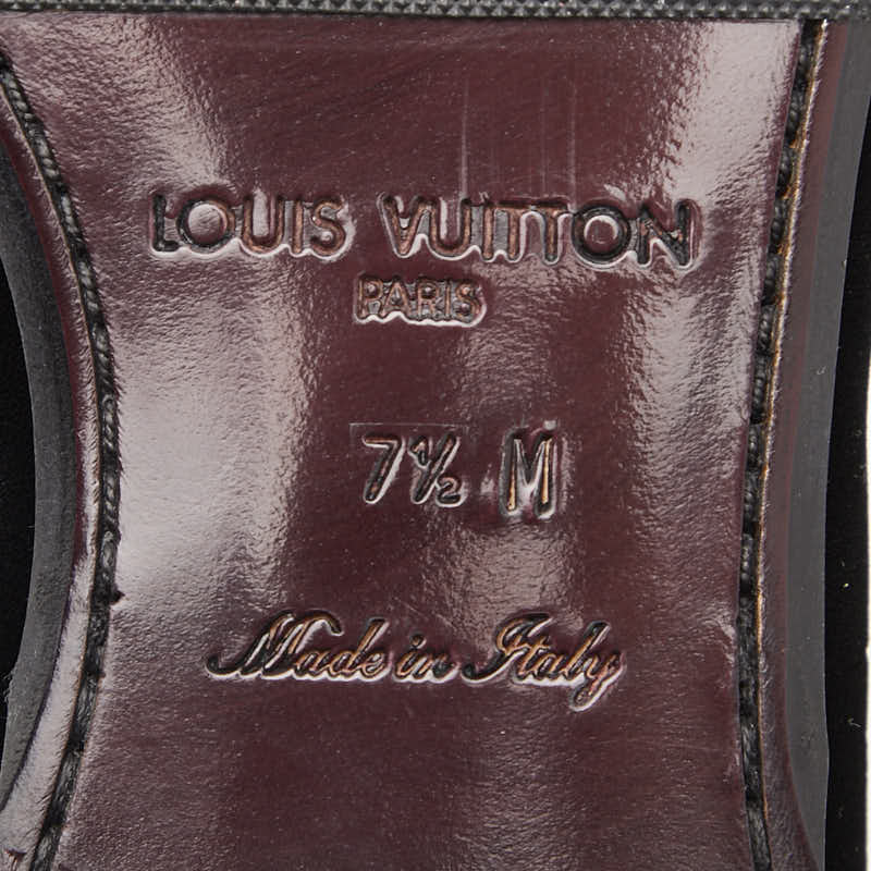 ルイ ヴィトン オートゥイユライン ローファー スリッポン サイズ:7 1/2 M ブラック ベルベット メンズ LOUIS VUITTON 【中古】