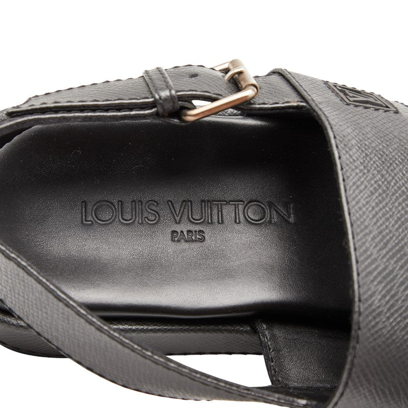 ルイ ヴィトン サンダル ストラップ サイズ：8 1/2 ブラック レザー メンズ LOUIS VUITTON 【中古】