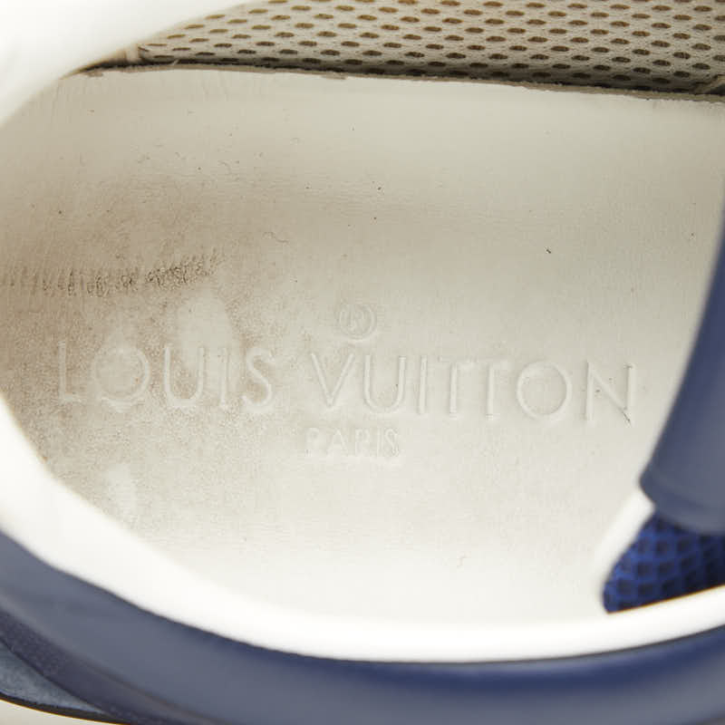 ルイ ヴィトン ダミエ ファストレーン ライン スニーカー サイズ：8 ネイビー ホワイト ファブリック ラバー メンズ LOUIS VUITTON 【中古】