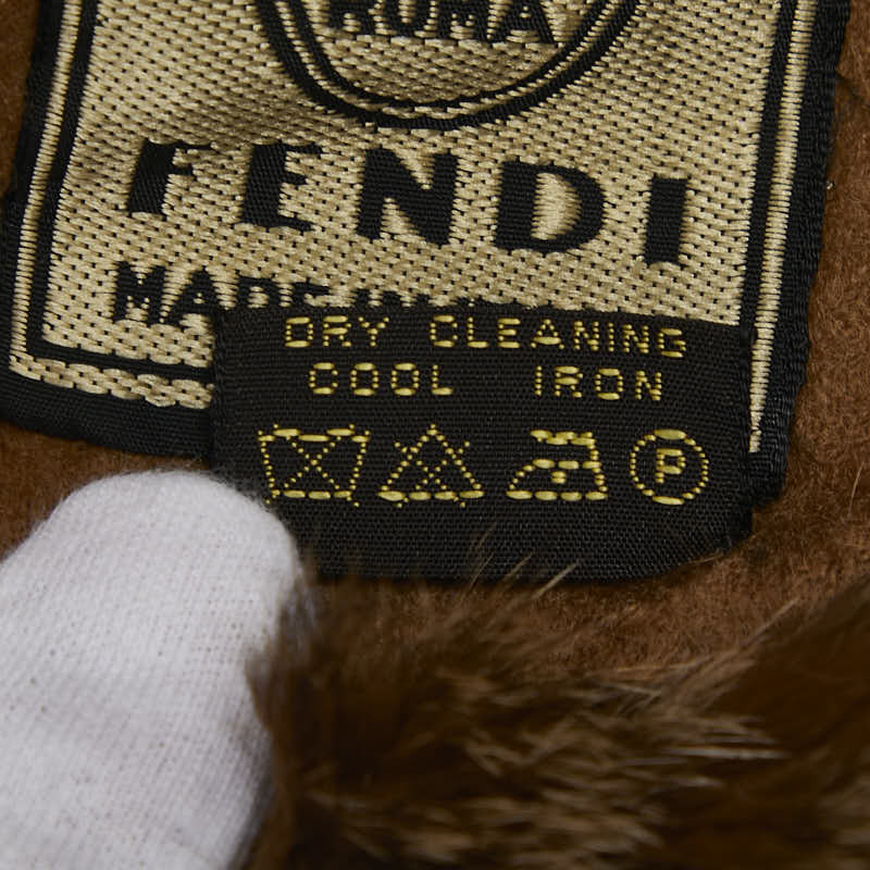 フェンディ マフラー ブラウン カシミヤ ファー レディース FENDI 【中古】
