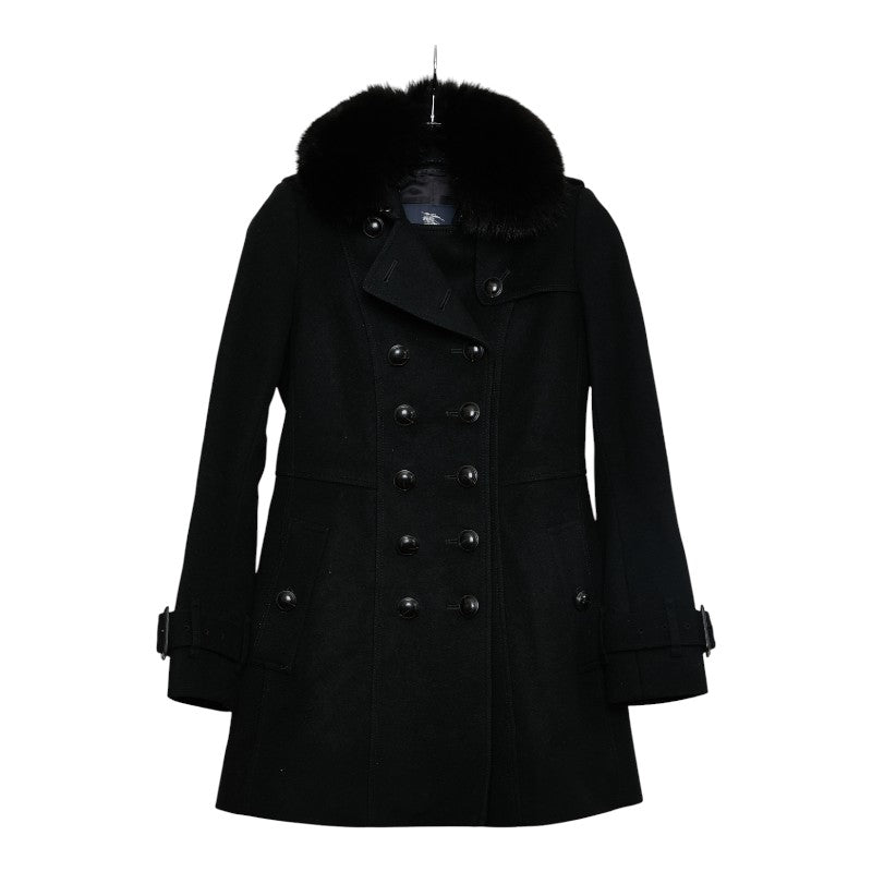バーバリー ロンドン コート サイズ：34 ブラック ウール カシミヤ フォックスファー レディース BURBERRY 【中古】