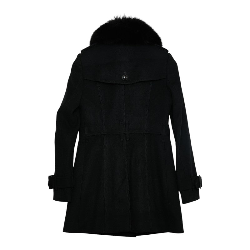 バーバリー ロンドン コート サイズ：34 ブラック ウール カシミヤ フォックスファー レディース BURBERRY 【中古】