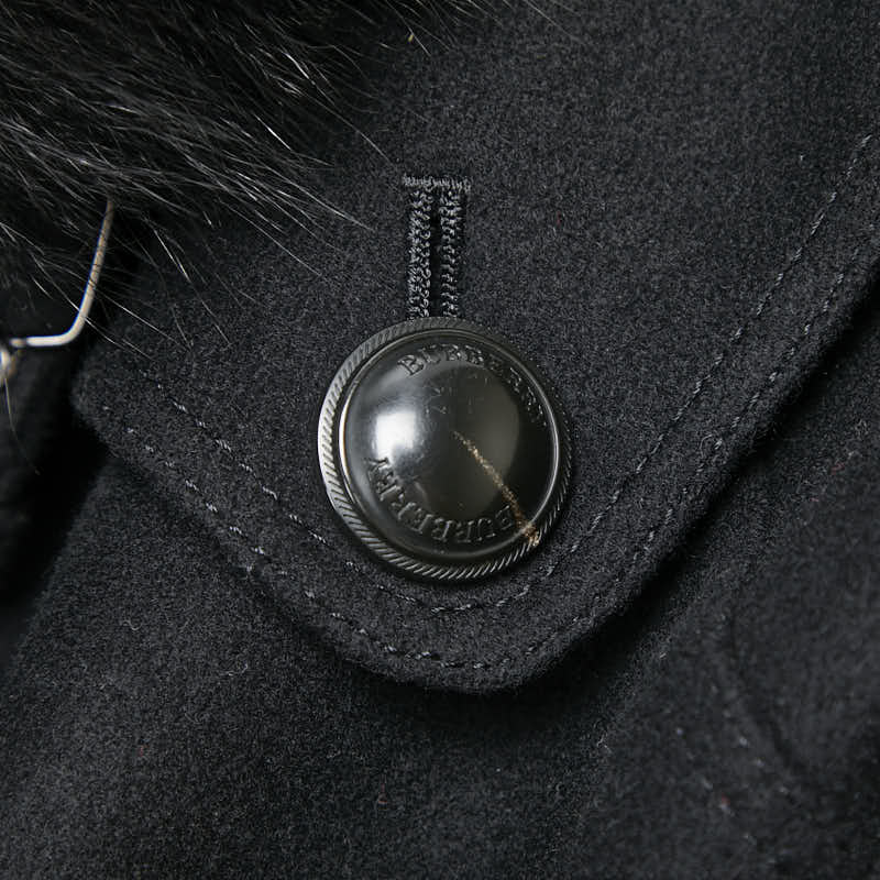 バーバリー ロンドン コート サイズ：34 ブラック ウール カシミヤ フォックスファー レディース BURBERRY 【中古】