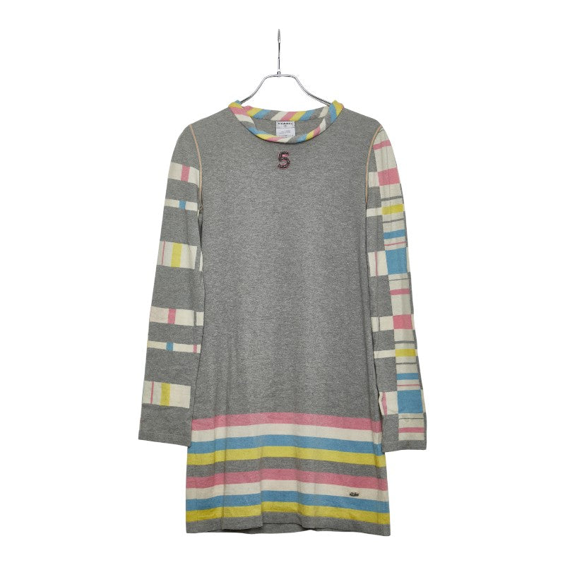シャネル ワンピース 長袖 サイズ：38 P32721K00743 グレー マルチカラー コットン カシミヤ レディース CHANEL 【中古】