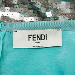 フェンディ スパンコール スカート サイズ：36 ライトブルー シルバー シルク レディース FENDI 【中古】