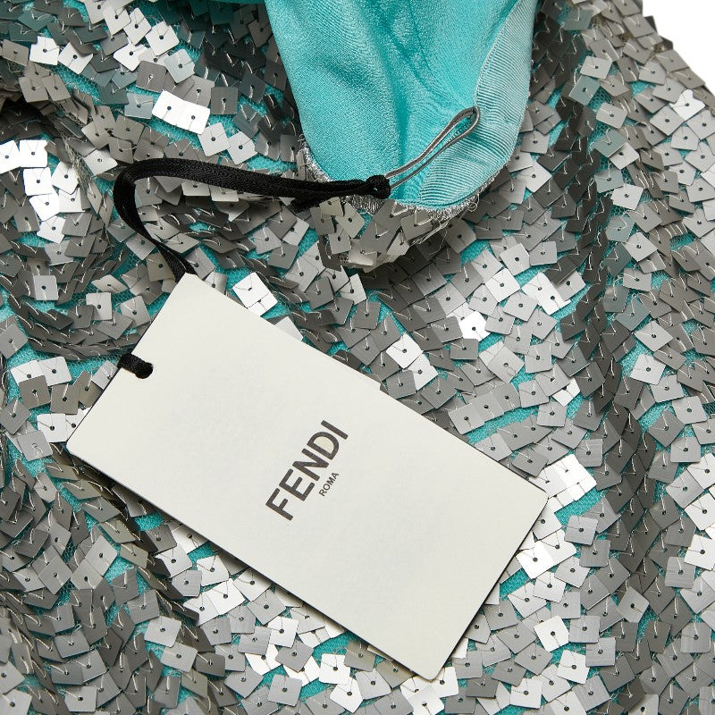 フェンディ スパンコール スカート サイズ：36 ライトブルー シルバー シルク レディース FENDI 【中古】