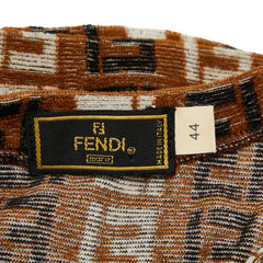 フェンディ FF柄 ノースリーブワンピース パイル地 サイズ：44 ブラウン マルチカラー コットン ナイロン レディース FENDI 【中古】