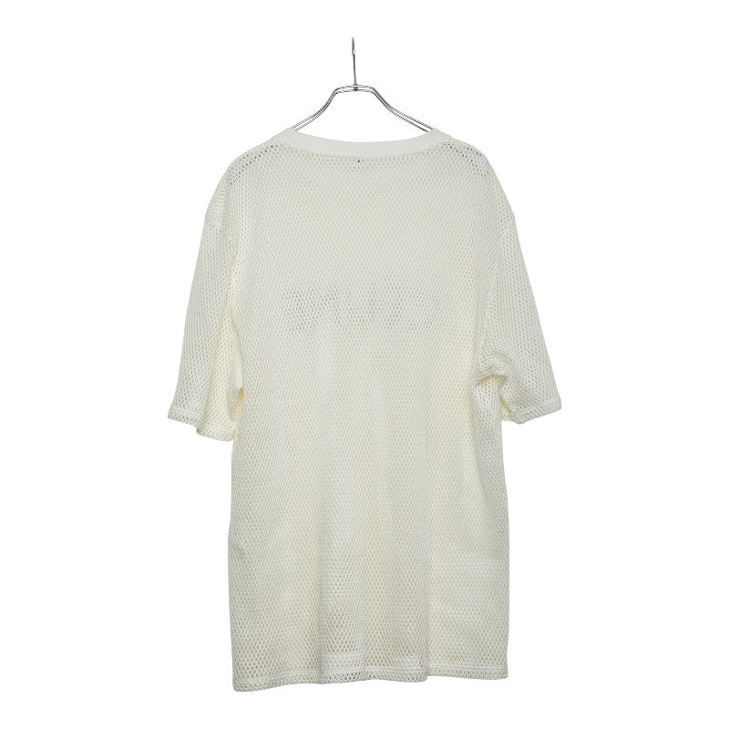 セリーヌ 22SS ロゴ メッシュ Tシャツ オーバーサイズ サイズ：L 2X59A950P ホワイト ブラック コットン メンズ CELINE 【中古】