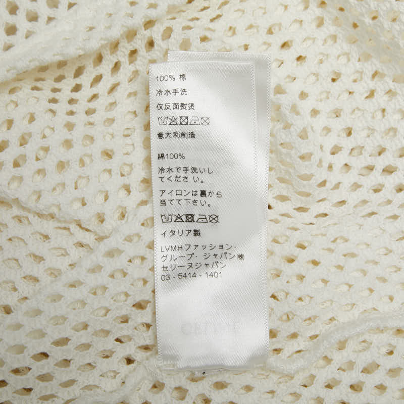 セリーヌ 22SS ロゴ メッシュ Tシャツ オーバーサイズ サイズ：L 2X59A950P ホワイト ブラック コットン メンズ CELINE 【中古】