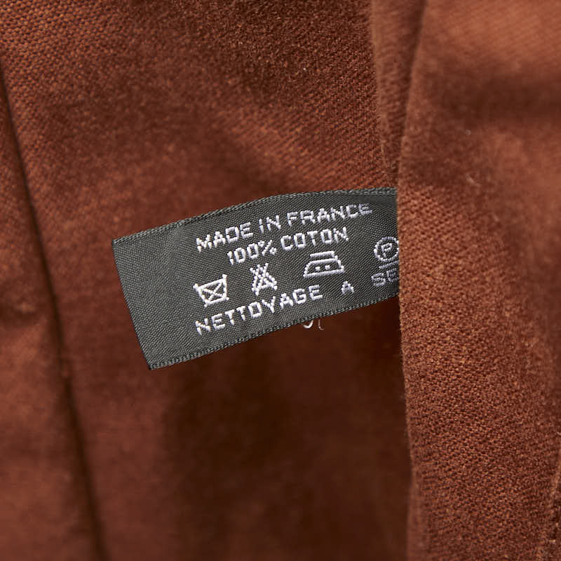 エルメス フールトゥ トートMM トートバッグ ブラウン ネイビー キャンバス レディース HERMES 【中古】