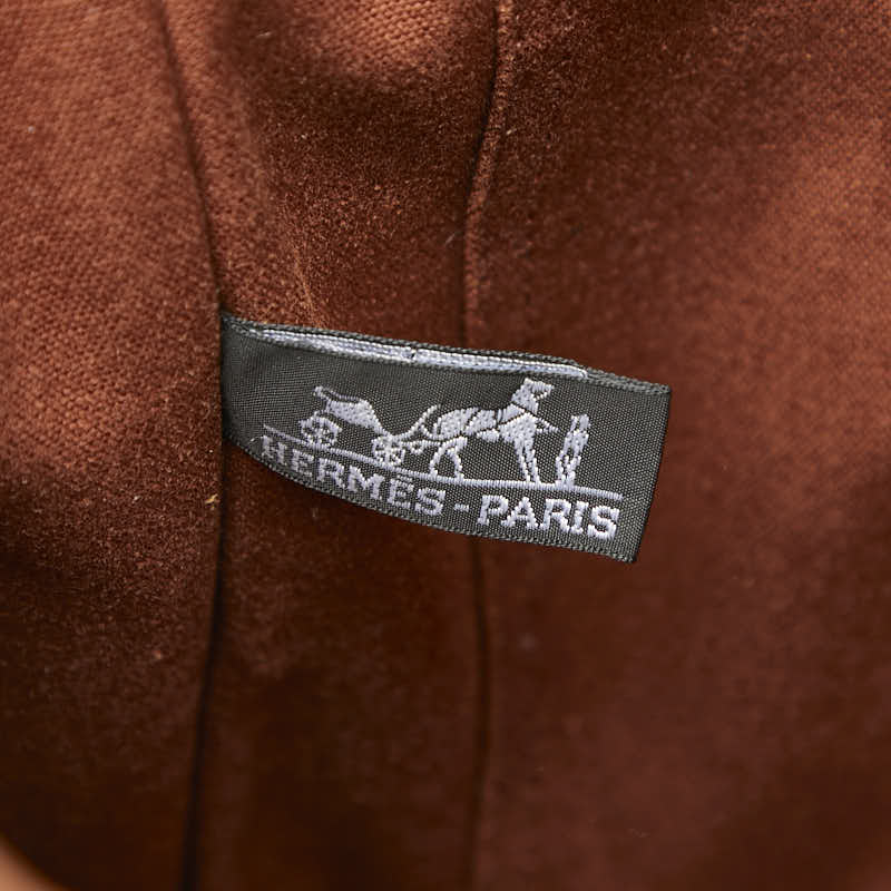 エルメス フールトゥ トートMM トートバッグ ブラウン ネイビー キャンバス レディース HERMES 【中古】