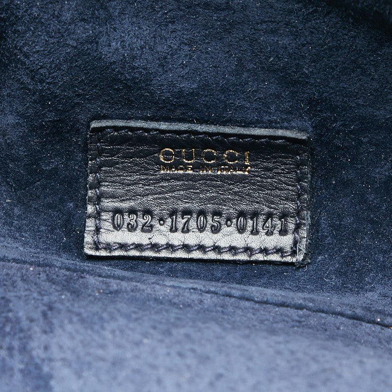 グッチ ホースビット バニティバッグ ポーチ 032.1705.0141 ネイビー スウェード レザー レディース GUCCI 【中古】