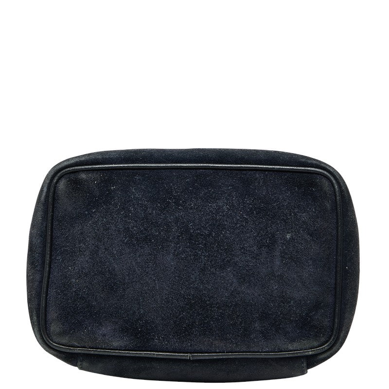 グッチ ホースビット バニティバッグ ポーチ 032.1705.0141 ネイビー スウェード レザー レディース GUCCI 【中古】