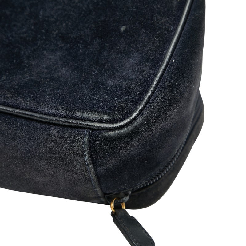 グッチ ホースビット バニティバッグ ポーチ 032.1705.0141 ネイビー スウェード レザー レディース GUCCI 【中古】