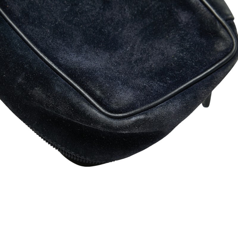 グッチ ホースビット バニティバッグ ポーチ 032.1705.0141 ネイビー スウェード レザー レディース GUCCI 【中古】