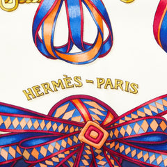 エルメス カレ90 LES RUBANS DU CHEVAL 馬のリボン スカーフ ネイビー マルチカラー レディース HERMES 【中古】