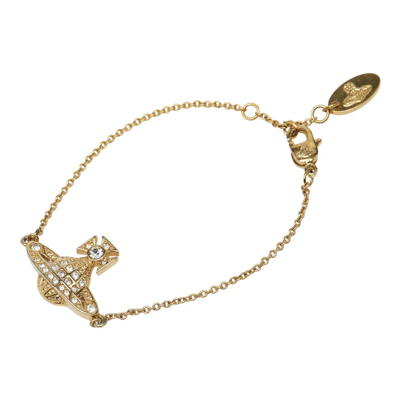 ヴィヴィアンウエストウッド オーブ ラインストーン ブレスレット ゴールド メッキ レディース Vivienne Westwood 【中古】