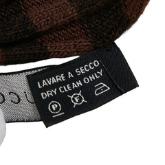 グッチ ボーダー フリンジ マフラー ブラウン ウール レディース GUCCI 【中古】