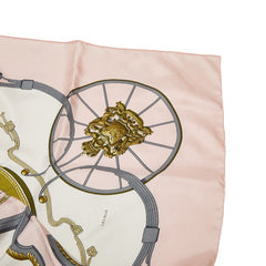 エルメス カレ90 SPRINGS スプリングス 馬車柄 スカーフ ピンク マルチカラー レディース HERMES 【中古】